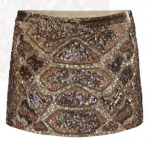 All Saints Snake Sequin Mini Skirt